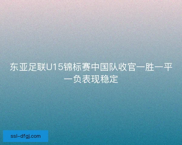 东亚足联U15锦标赛中国队收官一胜一平一负表现稳定